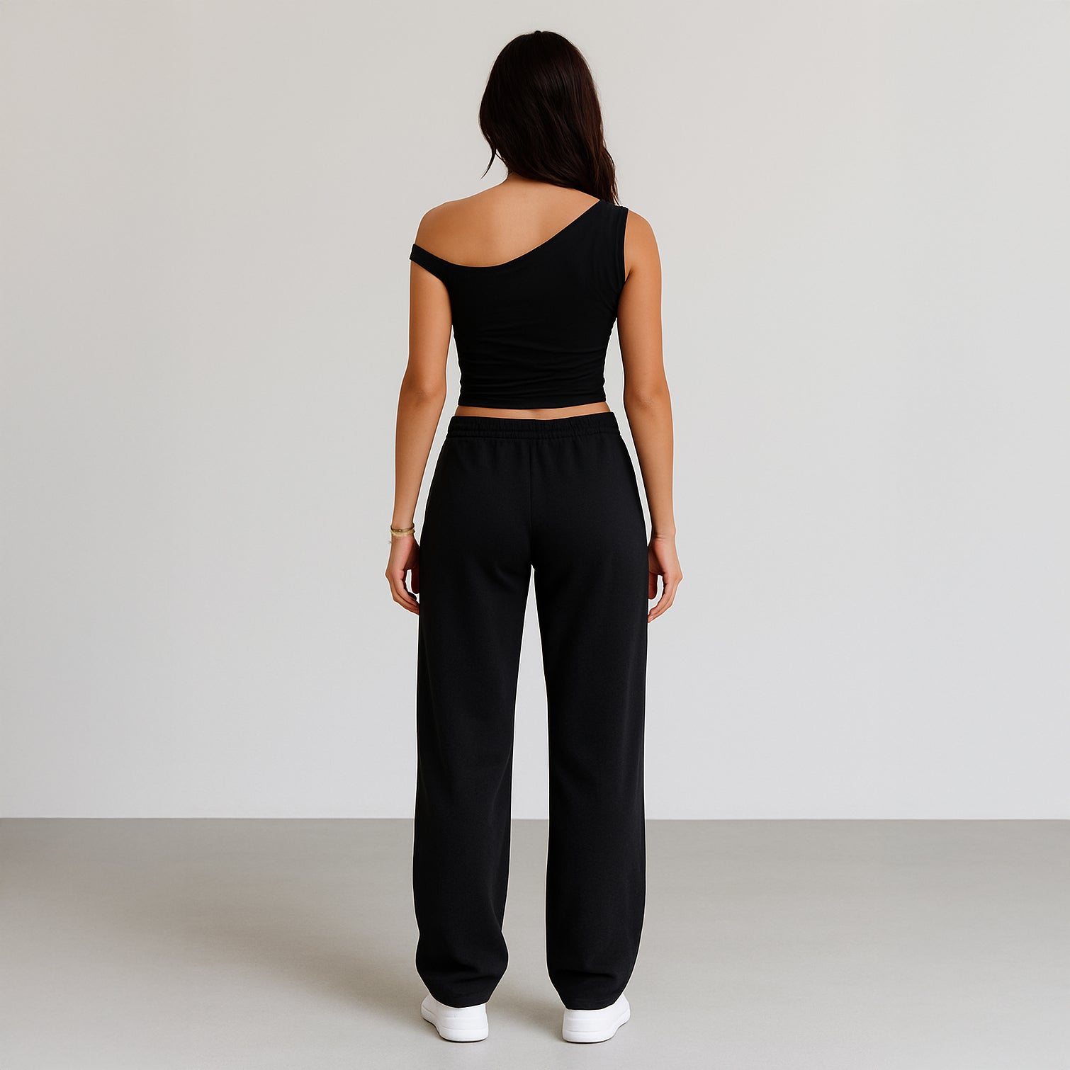 0896 - Women's One Shoulder Asymmetrical Tank-1