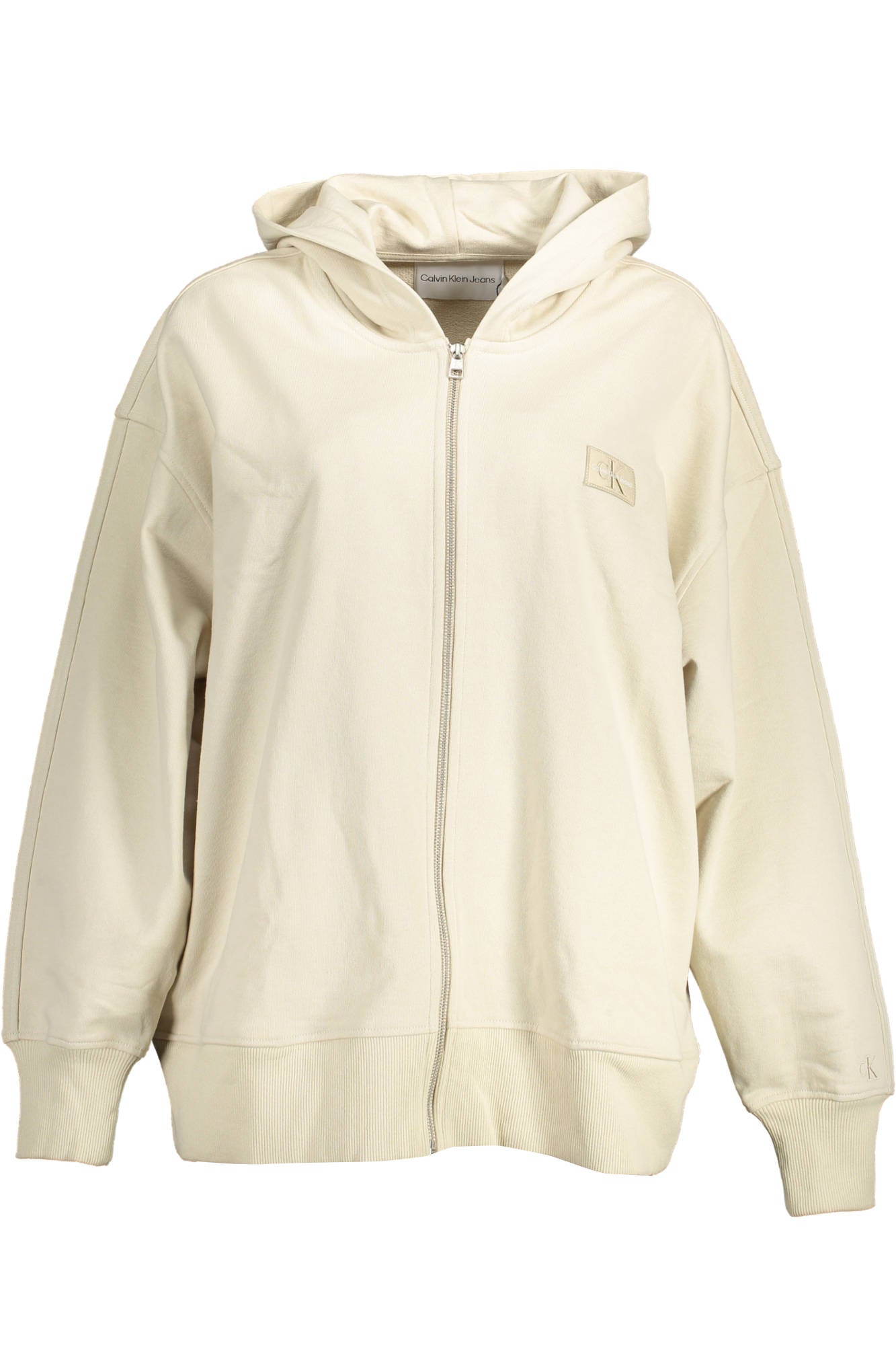 CALVIN KLEIN SWEATSHIRT WITH ZIP WOMAN BEIGE-0