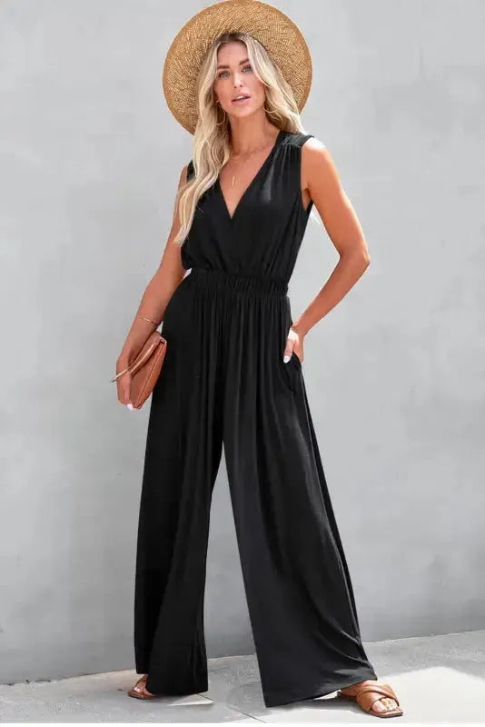 Crisscross Wide Leg Backless Jumpsuit-3