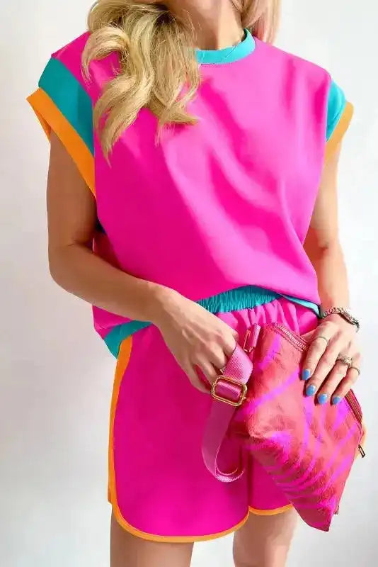 Rose Tee and Shorts Matching Set-0